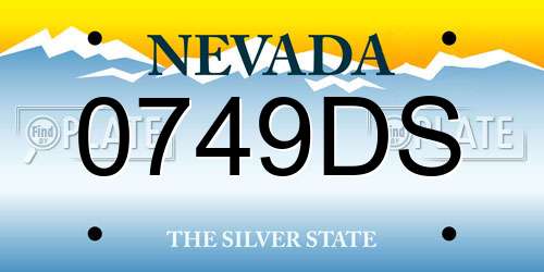 0749DS Nevada License Plate