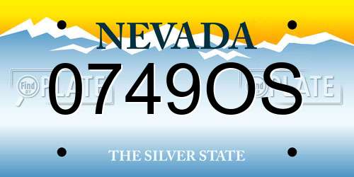 0749OS Nevada License Plate