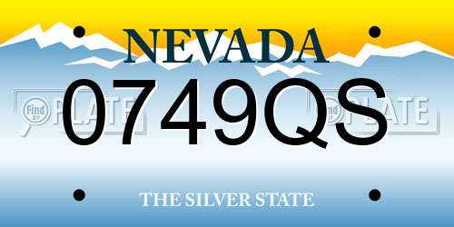0749QS Nevada License Plate