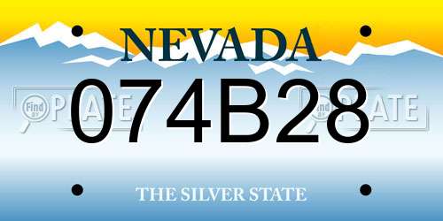 074B28 Nevada License Plate