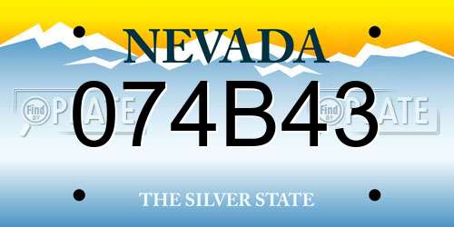 074B43 Nevada License Plate