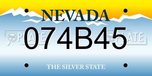 074B45 Nevada License Plate