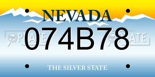074B78 Nevada License Plate