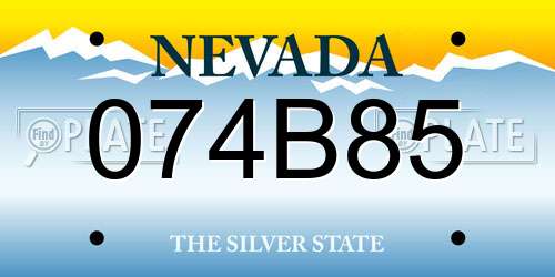 074B85 Nevada License Plate