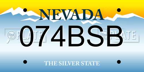 074BSB Nevada License Plate