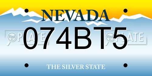 074BT5 Nevada License Plate