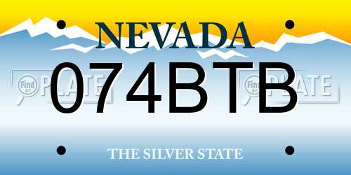 074BTB Nevada License Plate