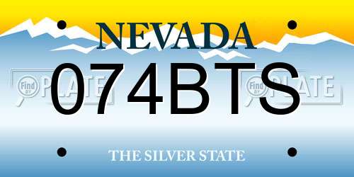 074BTS Nevada License Plate