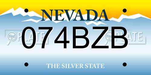 074BZB Nevada License Plate