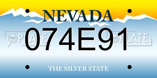 074E91 Nevada License Plate