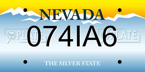 074IA6 Nevada License Plate