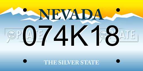 074K18 Nevada License Plate