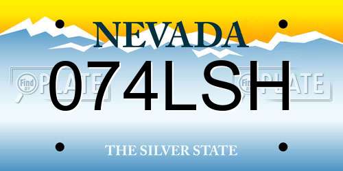 074LSH Nevada License Plate