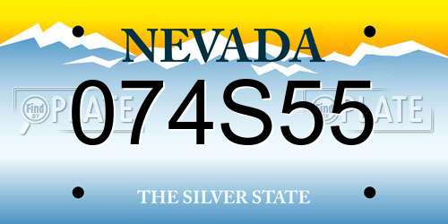 074S55 Nevada License Plate