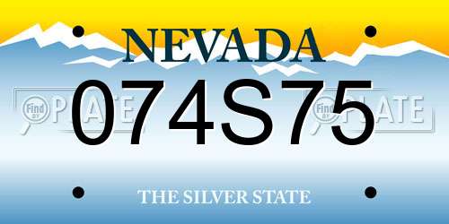 074S75 Nevada License Plate