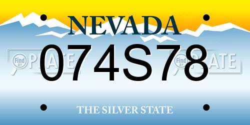 074S78 Nevada License Plate