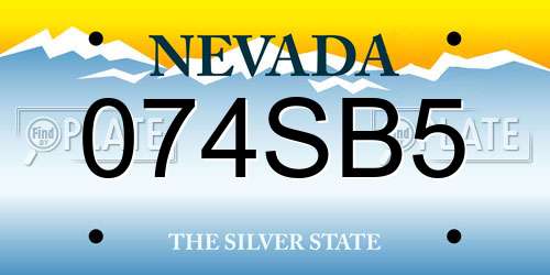 074SB5 Nevada License Plate