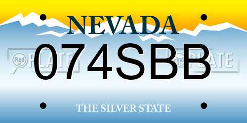 074SBB Nevada License Plate
