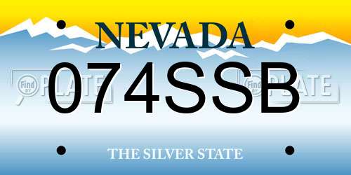 074SSB Nevada License Plate