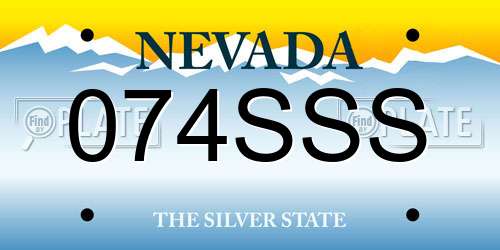 074SSS Nevada License Plate