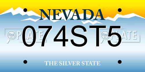 074ST5 Nevada License Plate