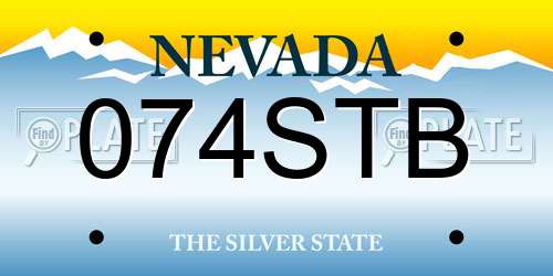 074STB Nevada License Plate