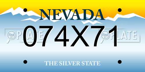 074X71 Nevada License Plate