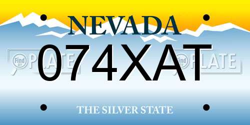 074XAT Nevada License Plate