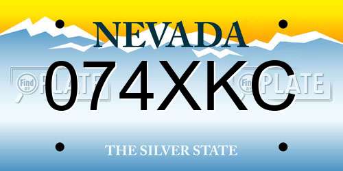 074XKC Nevada License Plate