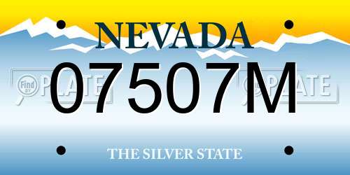 07507M Nevada License Plate