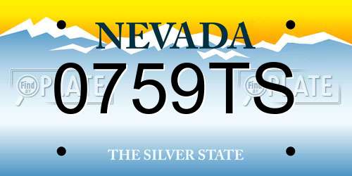 0759TS Nevada License Plate