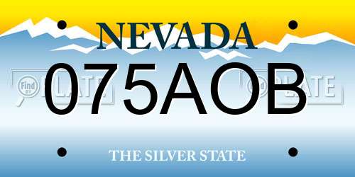 075AOB Nevada License Plate