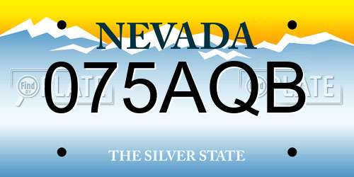 075AQB Nevada License Plate