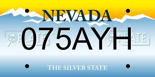 075AYH Nevada License Plate
