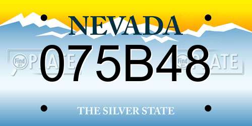 075B48 Nevada License Plate