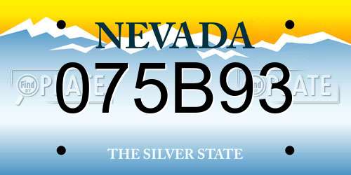 075B93 Nevada License Plate