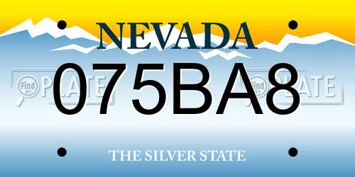 075BA8 Nevada License Plate