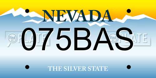 075BAS Nevada License Plate