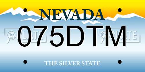 075DTM Nevada License Plate
