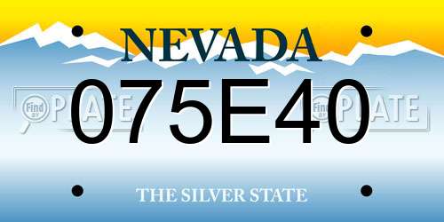 075E40 Nevada License Plate