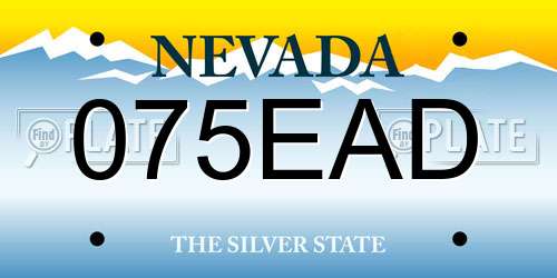 075EAD Nevada License Plate