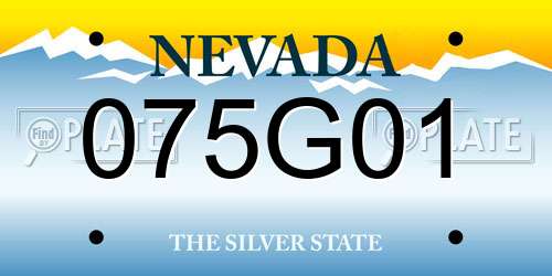 075G01 Nevada License Plate