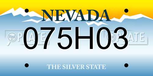 075H03 Nevada License Plate