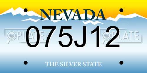 075J12 Nevada License Plate