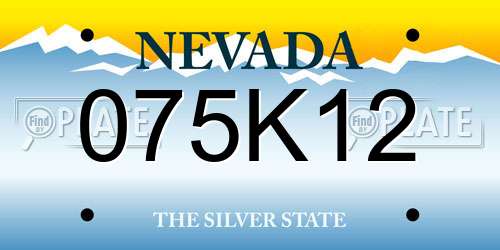 075K12 Nevada License Plate