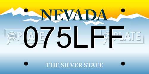 075LFF Nevada License Plate