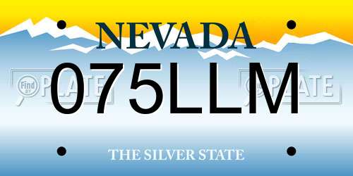 075LLM Nevada License Plate