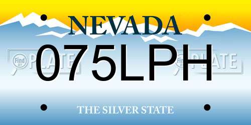 075LPH Nevada License Plate