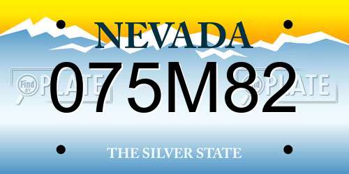 075M82 Nevada License Plate