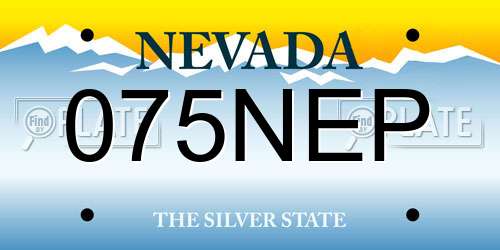 075NEP Nevada License Plate